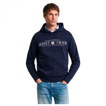 Men's GANT Mens Pullover Graphic Hoodie – Navy – Size: 44/Regular