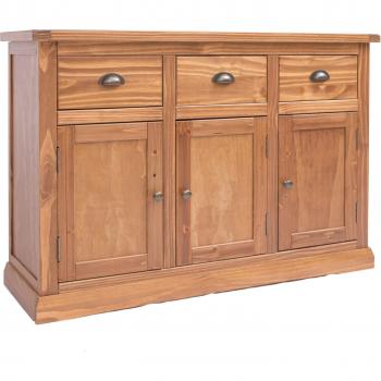 Tirolo Lacquered 3 Drawer 3 Door Sideboard with Brass Cup Handles