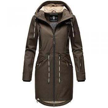 MARIKOO Damen Jacke aus Softshell mit warmem Innenfutter und Kapuze