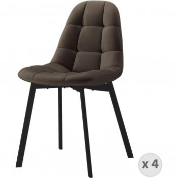 Chaise Moloo en Velours Marron