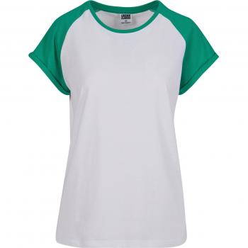 T-Shirt Femminile Urban Classics Contrasto Raglan Verde/Offwhite