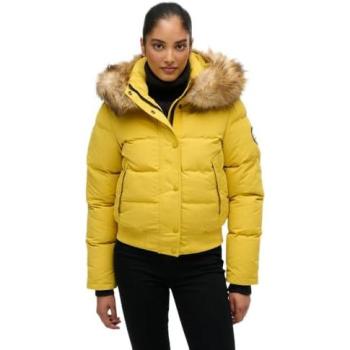 Piumino con cappuccio Superdry Everest in giallo sulfuro, XS