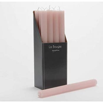 Amadeus – Bougie flambeau 25 cm rose (lot de 12)
