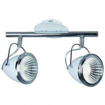 Oliver 2‑Flammen LED Spot‑Schiene mit 2 x 5 W GU10, weiß/chrom