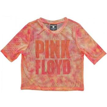 Crop Top Mesh Mujeres Pink Floyd Logo Layered