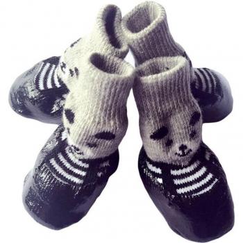 4pcs Cotton Rubber Dog Footwear for Rain and Snow
