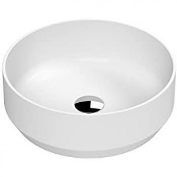 Matt White Round Ceramic Vessel Sink
