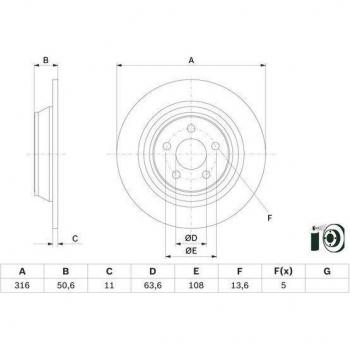 Disco de Freio BOSCH 0.986.479.E82 (Comprimento 140mm)