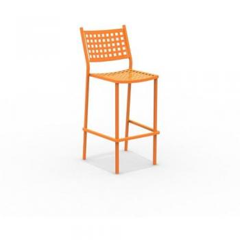 Taburete de metal naranja para jardín 44x51 cm 107h