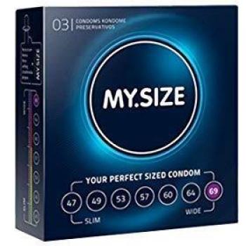 My Size 69 Natural Latex Condom 3 Pack