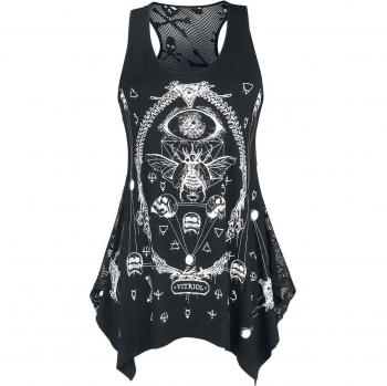 Jawbreaker Vortex Top – Crâne en Maille Vitriol – XS à XXL – Femme – Noir