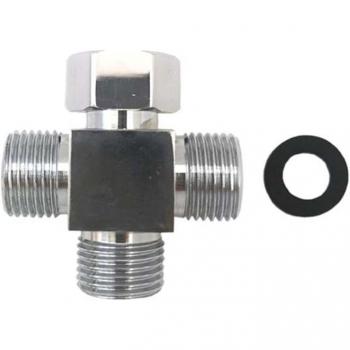Adaptateur de forme croisée 4 voies ½ – déviateur en laiton chromé pour toilette et bidet