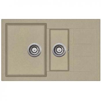 Beige Granite Kitchen Sink Double Basins by vidaXL