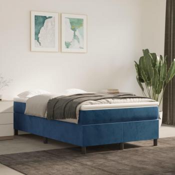 Lit Adulte Moderne 120x200cm Velours Bleu Foncé