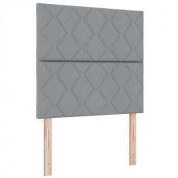 Letto Molle Grigio Chiaro 90x190cm Tessuto Premium