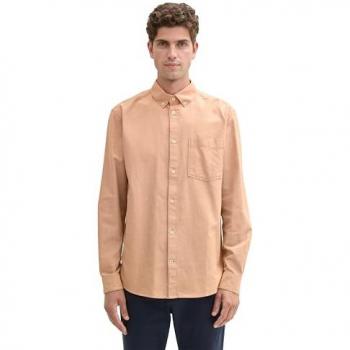 Tom Tailor Camicia Oxford Maniche Lunghe Peanut Brown XL