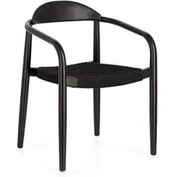 Ensemble 4 Chaises Acacia Noir & Corde Noire – Selfor
