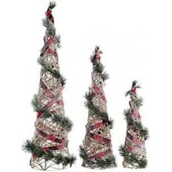 Red‑Green Snowfall LED Cones – DKD Christmas Decoration (20×20×80 cm, 3 units)