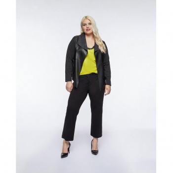 Pantalón recto de mujer con acabado liso kick flare