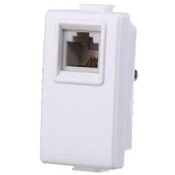 Modulo presa telefonica RJ11, serie Solar, bianco, compatibile con serie BTicino Matix Ettroit MT2354