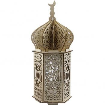 Islamic Festival Wooden LED Lantern