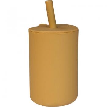 Tryco Gold-Honig-Silikontasse inklusive Strohhalm – 1er-Pack