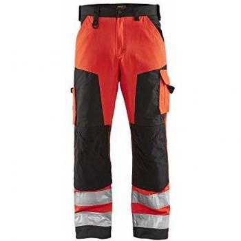 Rosso Fluorescente Pantaloni Lavorativo 54 / Nero 3XL SE60