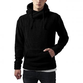 Urban Classics Herren Kapuzenpullover Sherpa High Neck in Schwarz