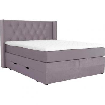 Samtoptik Boxspringbett Elegance in lila