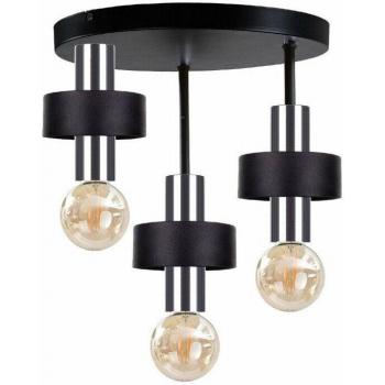 Unica 35 cm E27 Triple Arm Ceiling Lamp – Keter/Netlighting, Black & Silver