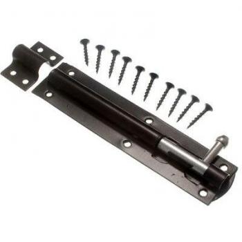 Ultimate Protection Gate Shed Latch Tower Bolt Slide Lock Assembly, 150mm, Black (Pack of 50)