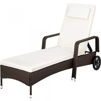 Lettino prendisole in rattan con struttura in acciaio per una maggiore durata e stabilità