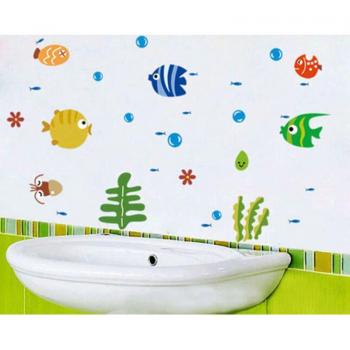 Removable 3D Sea Fish Wall Sticker for Bathroom