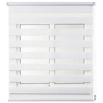 Estor enrollable Easyfix Noche y Día, 120 x 180 cm, blanco, sin taladrar