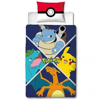 Pikachu Reversible Polycotton Single Duvet Cover & Pillowcase Set
