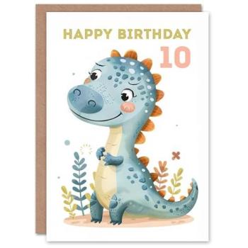 Jolly Junior Dinosaur 10th Birthday Card
