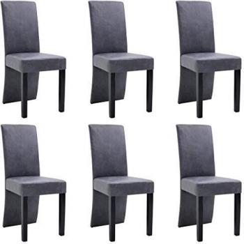 Chaises de cuisine modernes 6 pièces gris daim