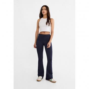 Stradivarius Leggings Azzurro Mare XS a campana