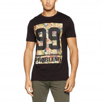 Mister Tee Herren Shirt 99 Problems – Schwarzer Block Camo, M