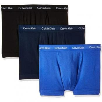 Calvin Klein Pantaloncini Boxer Confezione da 3 Uomo Low Rise Trunks Cotone Elasticizzato, Multicolore (Black/Blueshadow/Cobaltwater DTM WB), XS