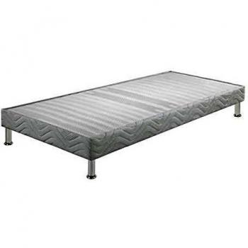 Sommier tapissier 80x200 avec pieds Omega blanc 18 lattes
