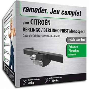 Pack attelage rotule Standard 2 Trous pour CITROËN BERLINGO/BERLINGO First + Faisceau électrique 7 Broches