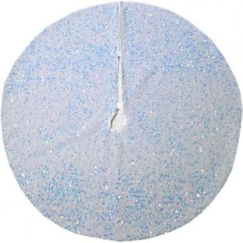 Copri base albero in tessuto con pailette argentate, misura 90 mm