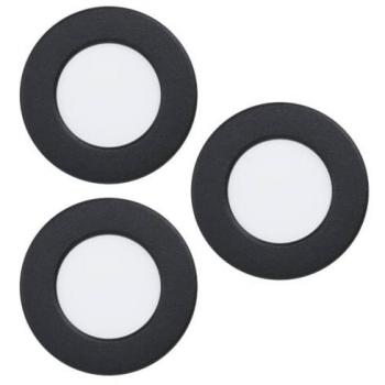 EGLO Fueva 6‑Z Black LED Recessed Lights – 3‑Piece Set