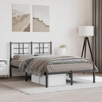 VidaXL Estructura cama sin colchón con cabecero metal negro 120x190 cm