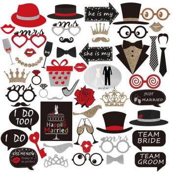 54 Pcs Wedding Celebration Photo Props