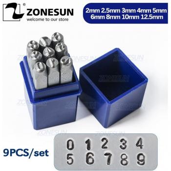 ZONESUN Antikes Zinn‑Werkzeugset – 9 Stück, Rechteck‑Schlag (65 mm)