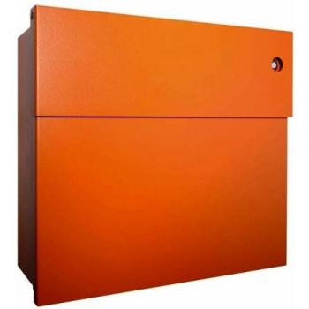 Radius Briefkasten Letterman IV orange mit blauer Klingel