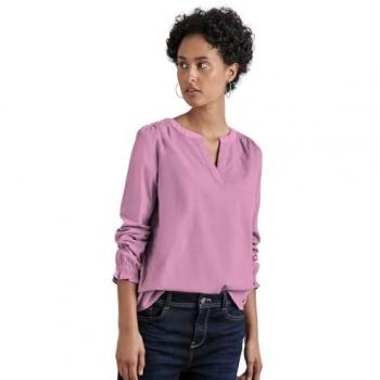 Langarmbluse STREET ONE, Damen, Gr. 34, pink (sunrise pink)