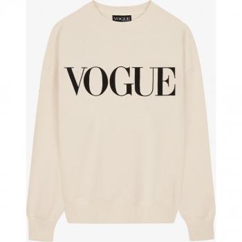 VOGUE Sweatshirt – Cream / Black, Medium (Size M)